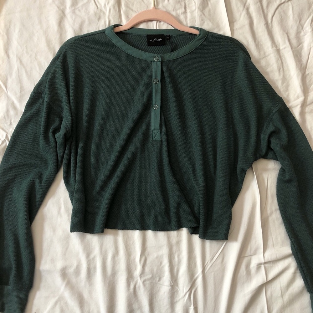 Urban outfitters cropped Henley long sleeve size M